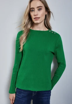 Overhemd met lange mouwen en knoopdetails