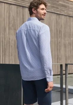 Overhemd met lange mouwen in seersucker stof