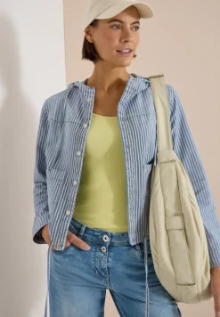 Overshirt met capuchon en strepen