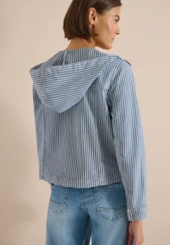 Overshirt met capuchon en strepen