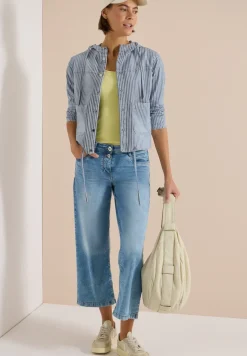 Overshirt met capuchon en strepen