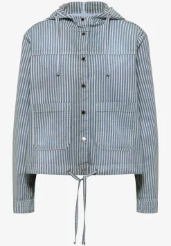 Overshirt met capuchon en strepen