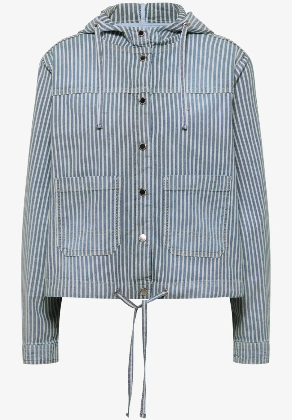 Overshirt met capuchon en strepen