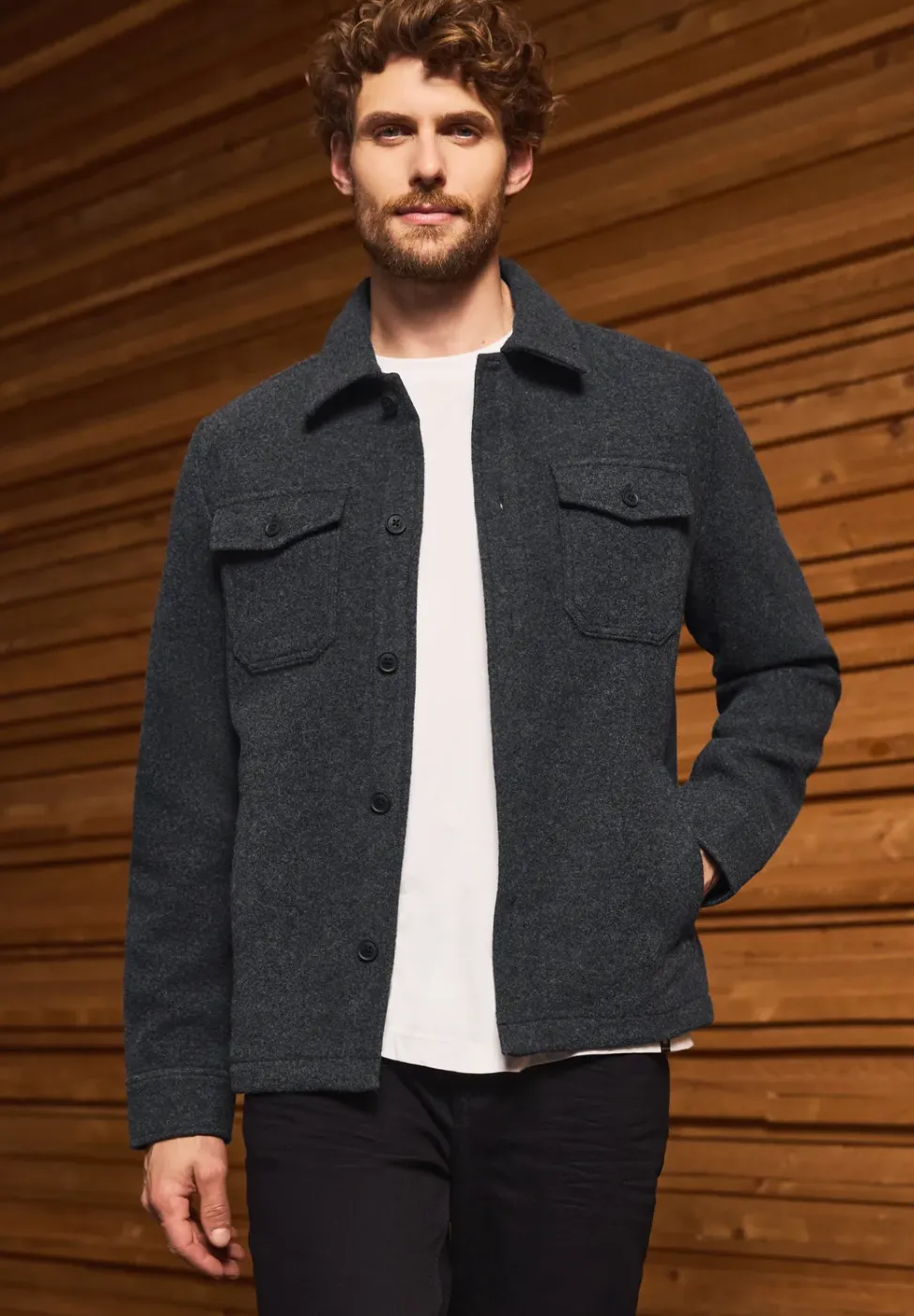Overshirt met wol