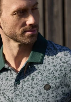 Oxford poloshirt met korte mouwen en print