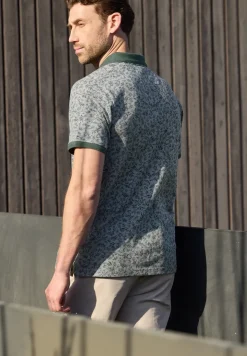 Oxford poloshirt met korte mouwen en print