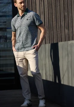 Oxford poloshirt met korte mouwen en print