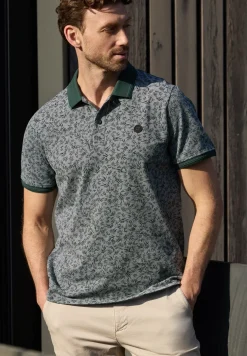 Oxford poloshirt met korte mouwen en print