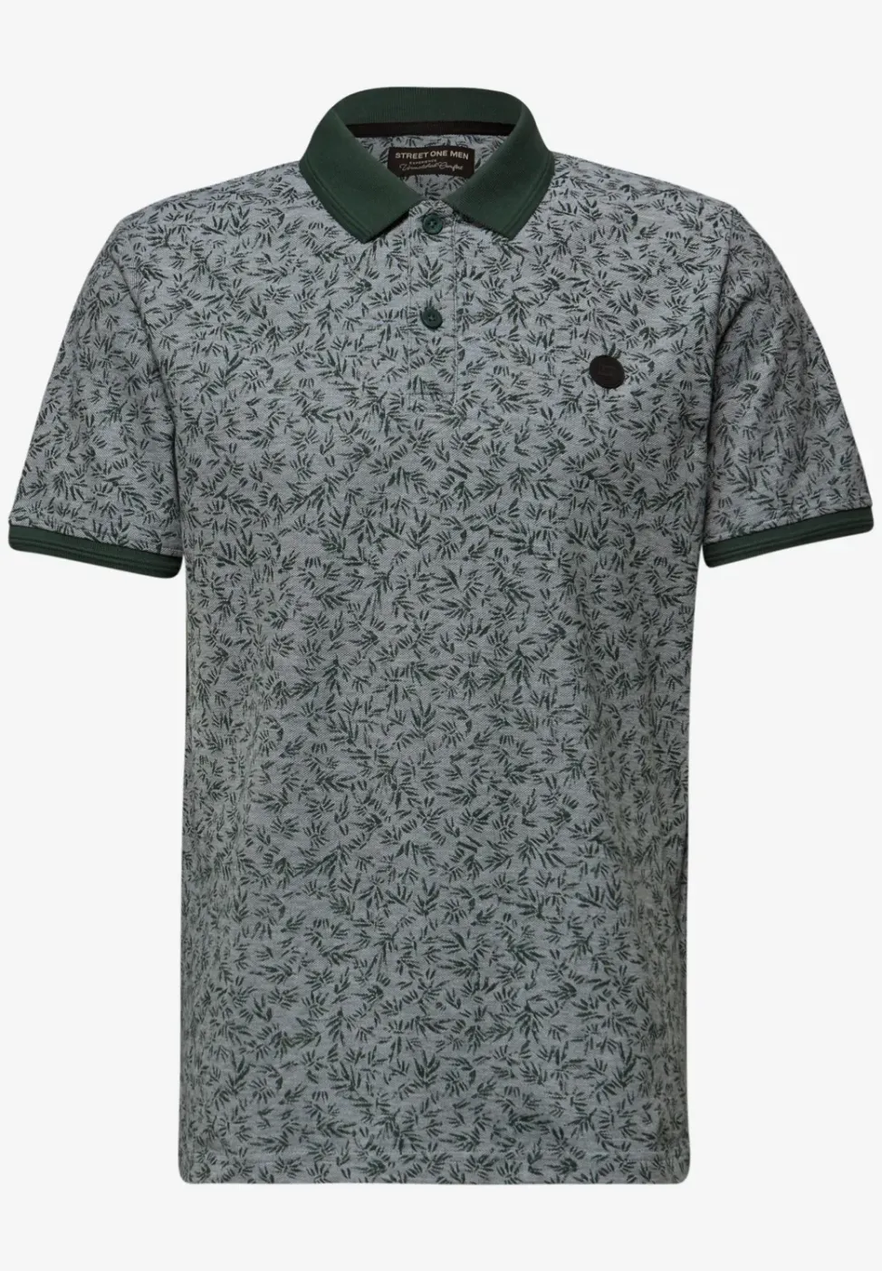 Oxford poloshirt met korte mouwen en print