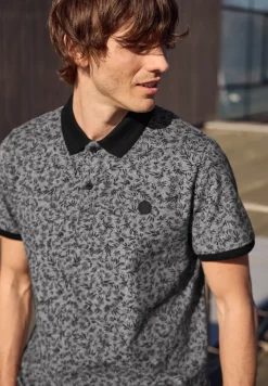 Oxford poloshirt met korte mouwen en print