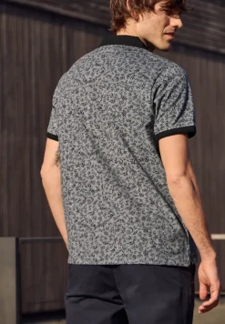 Oxford poloshirt met korte mouwen en print