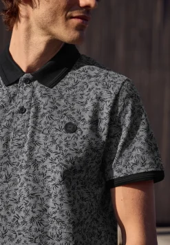 Oxford poloshirt met korte mouwen en print