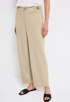 Pantalon met rechte pijpen piquée