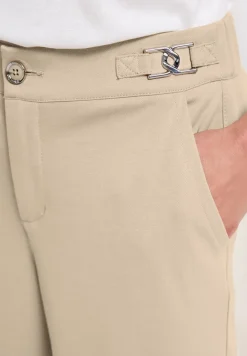 Pantalon met rechte pijpen piquée