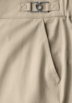 Pantalon met rechte pijpen piquée