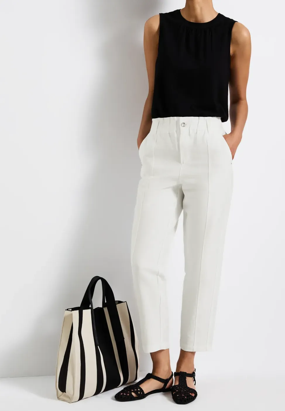 Paperbag broek in casual pasvorm