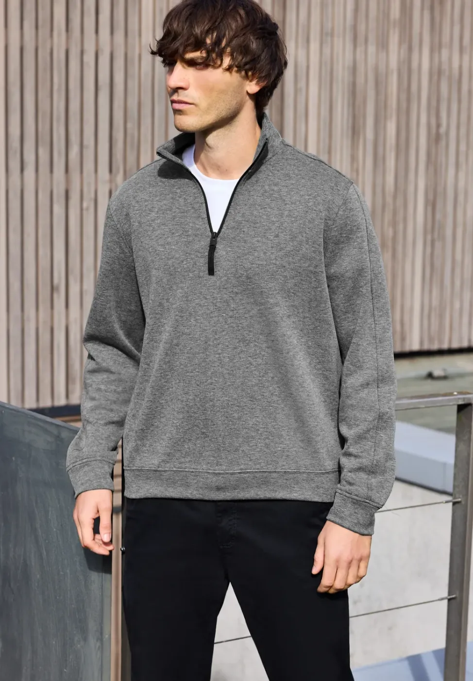 Piqué Troyer sweatshirt