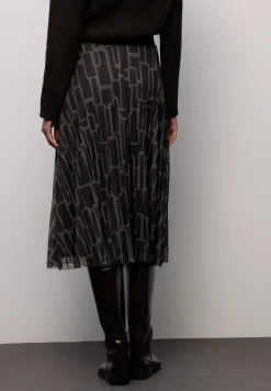 Plooirok van mesh met print