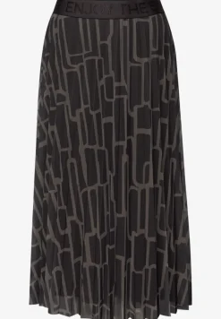 Plooirok van mesh met print