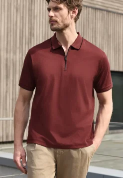 Polo met korte mouwen en ritssluiting