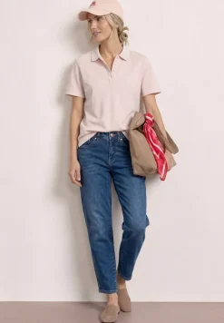 Poloshirt met korte mouwen en geribde structuur