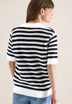 Poloshirt met korte mouwen in gehaakte kwaliteit