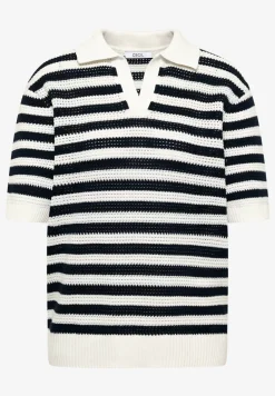 Poloshirt met korte mouwen in gehaakte kwaliteit
