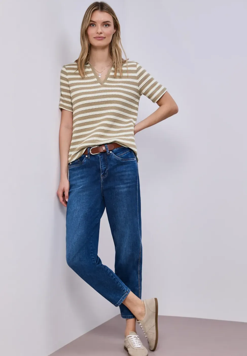Poloshirt met korte mouwen en strepen