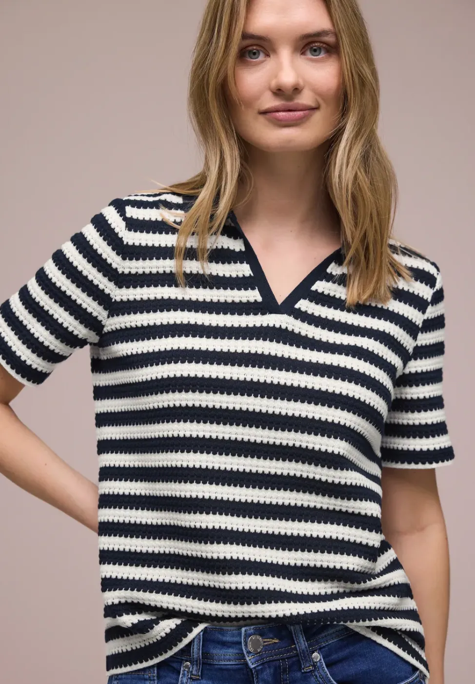 Poloshirt met korte mouwen en strepen