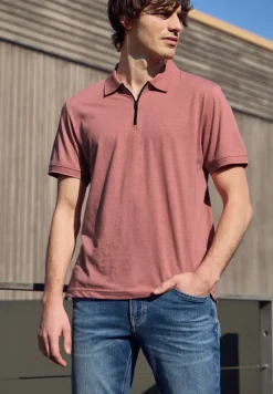 Poloshirt met korte mouwen in een gemêleerde look