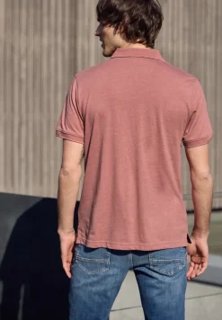 Poloshirt met korte mouwen in een gemêleerde look