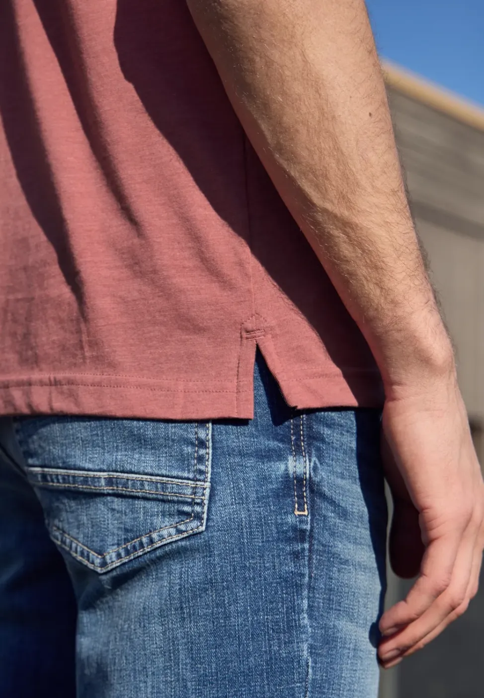 Poloshirt met korte mouwen in een gemêleerde look