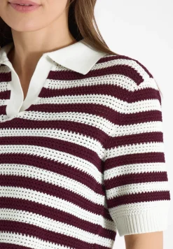 Poloshirt met korte mouwen in gehaakte kwaliteit