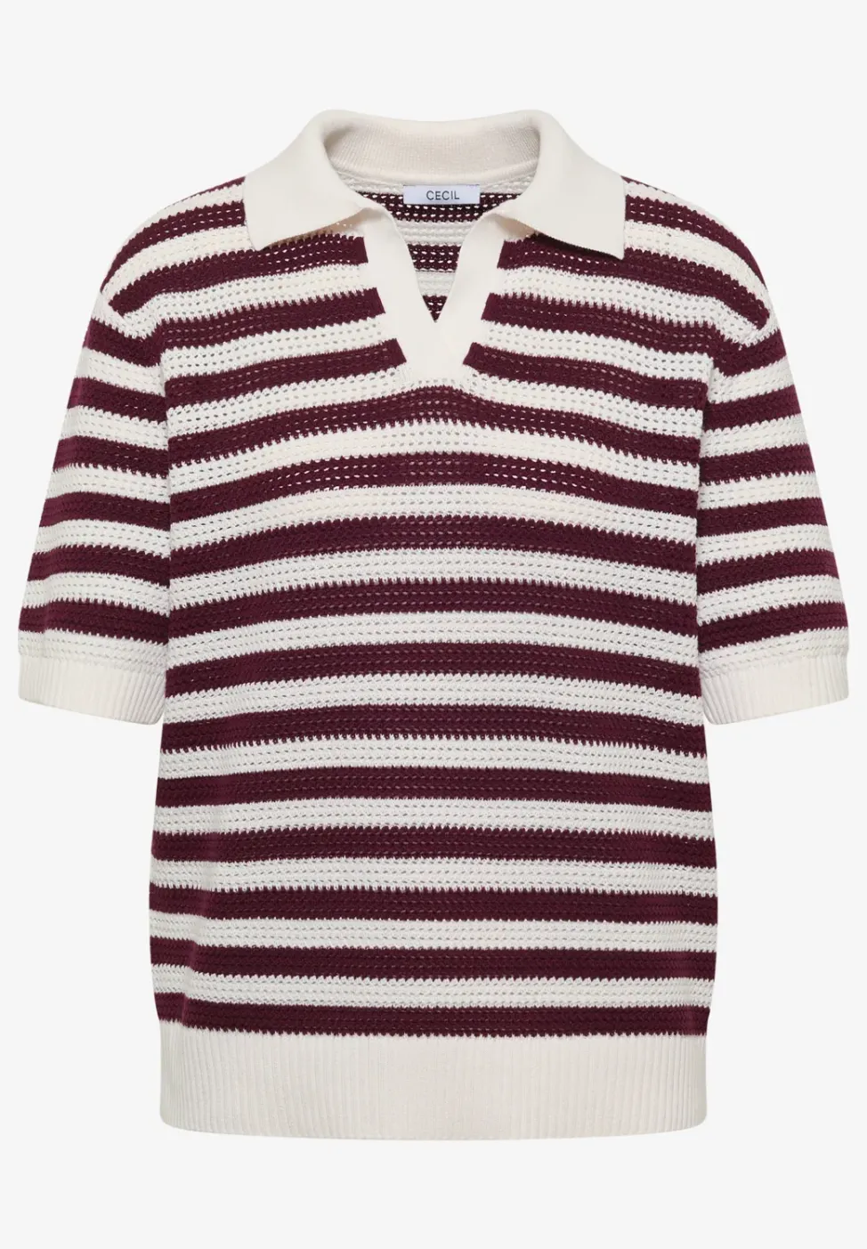 Poloshirt met korte mouwen in gehaakte kwaliteit