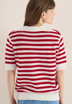 Poloshirt met korte mouwen in gehaakte kwaliteit
