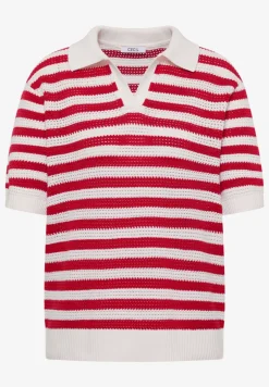 Poloshirt met korte mouwen in gehaakte kwaliteit