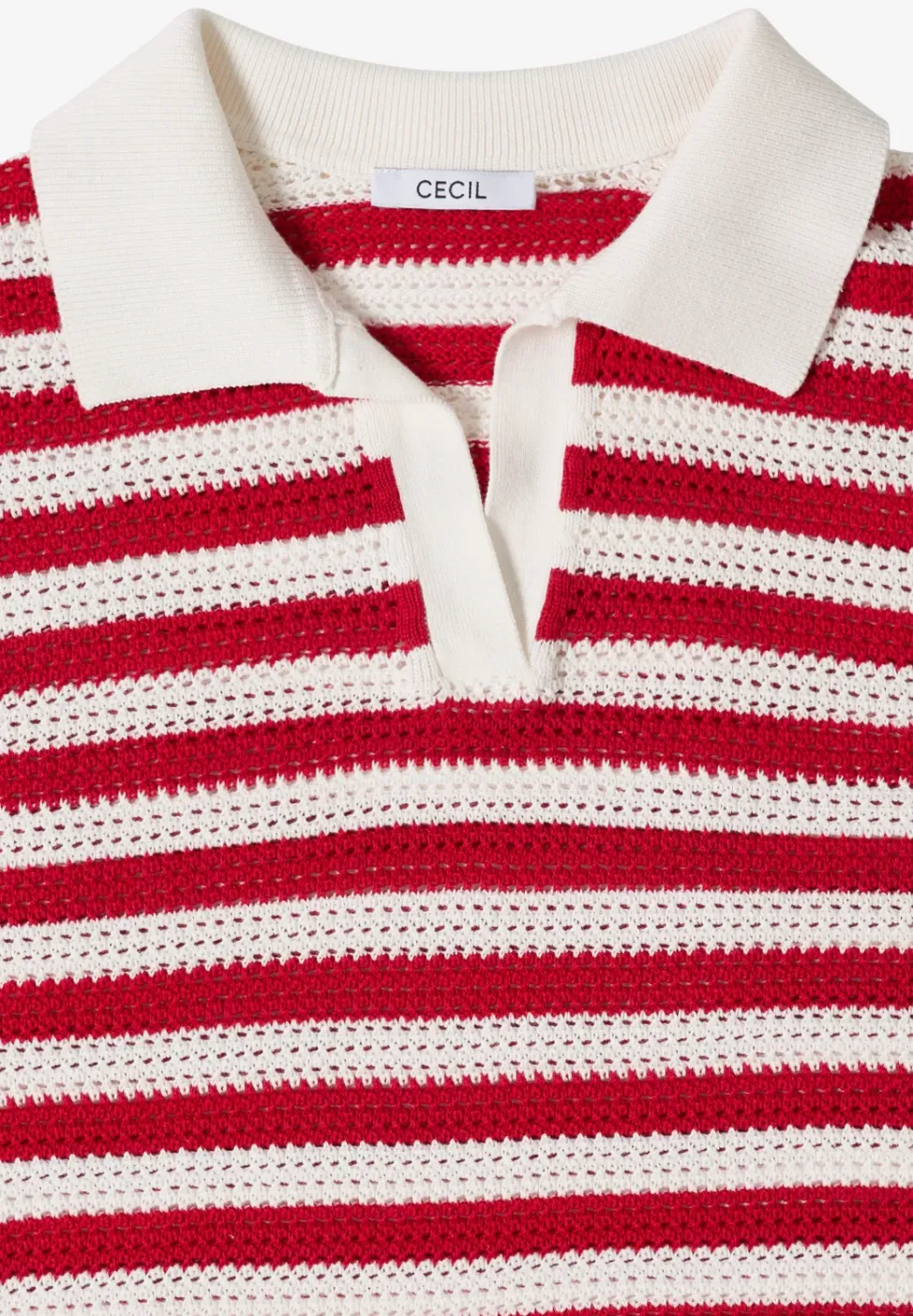 Poloshirt met korte mouwen in gehaakte kwaliteit