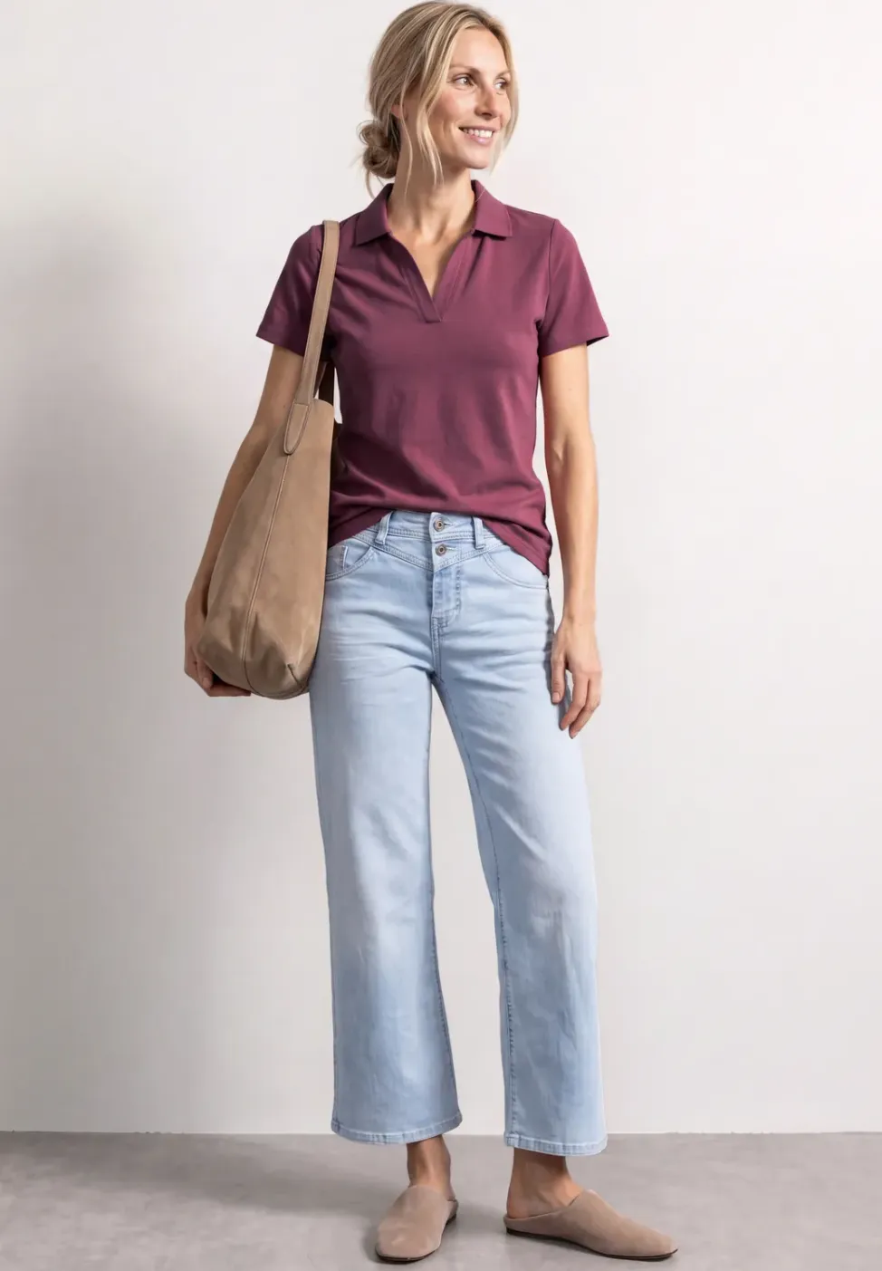 Poloshirt met korte mouwen en gespleten hals