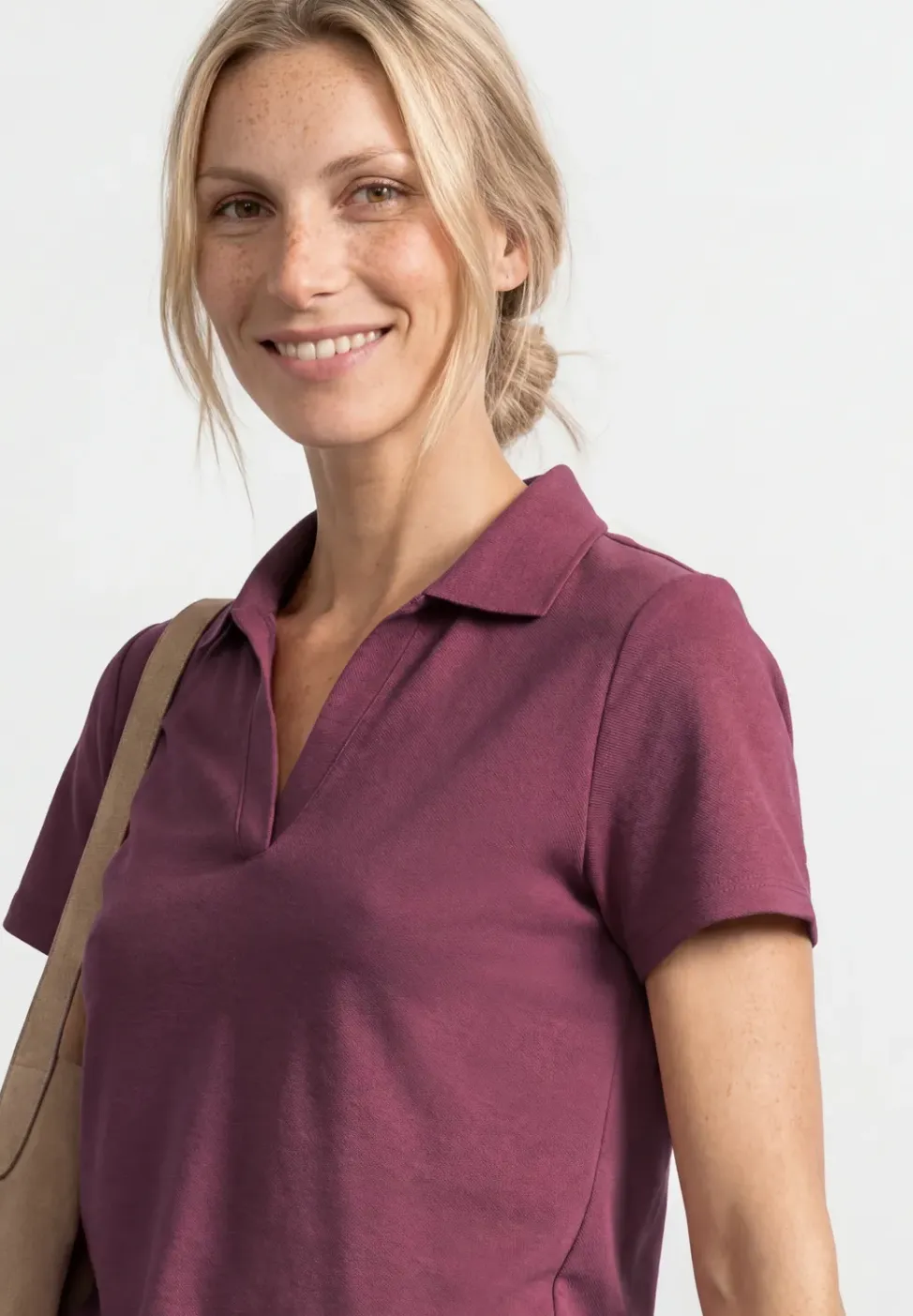 Poloshirt met korte mouwen en gespleten hals