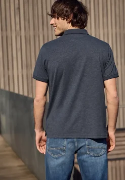 Poloshirt met korte mouwen in een gemêleerde look