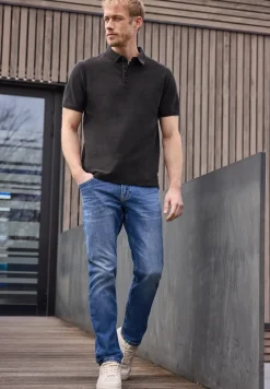 Poloshirt met korte mouwen en structuur