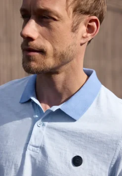 Poloshirt met korte mouwen in garment dye look