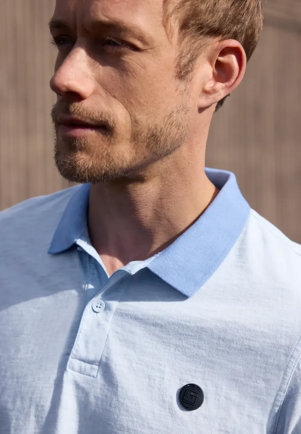 Poloshirt met korte mouwen in garment dye look