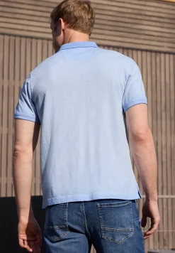 Poloshirt met korte mouwen in garment dye look