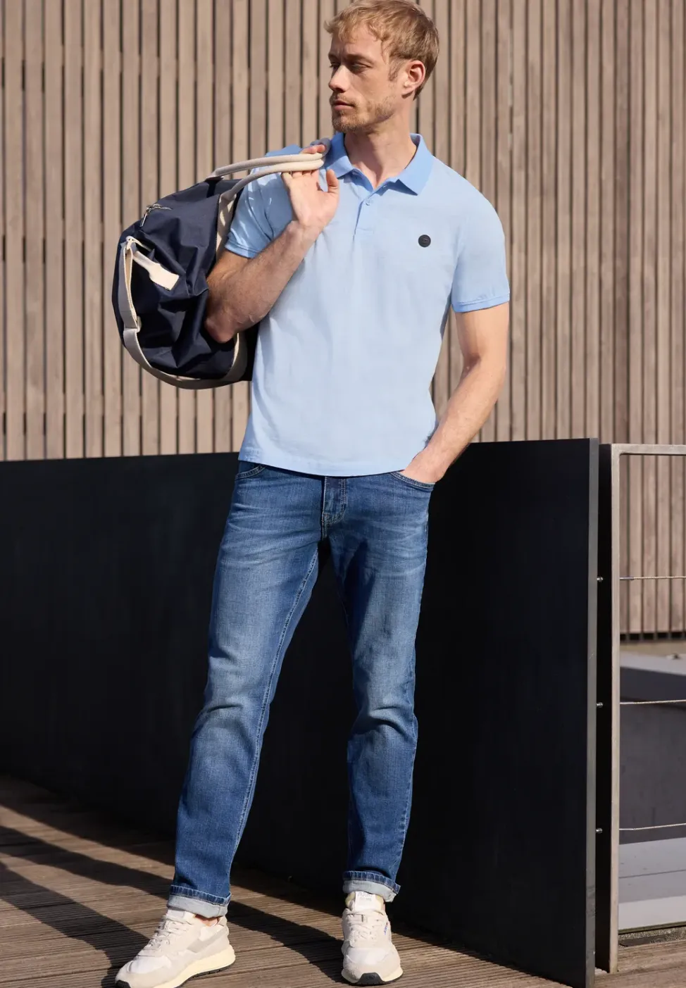 Poloshirt met korte mouwen in garment dye look