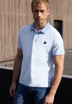 Poloshirt met korte mouwen in garment dye look