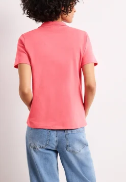 Poloshirt met korte mouwen en geribde structuur