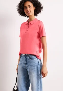 Poloshirt met korte mouwen en geribde structuur