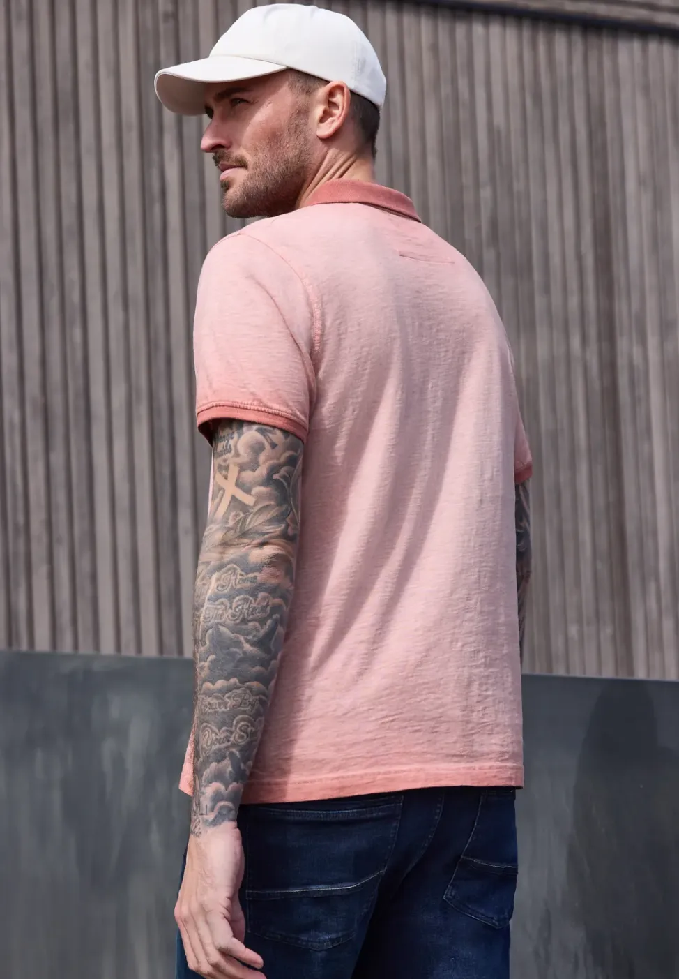 Poloshirt met korte mouwen in garment dye look