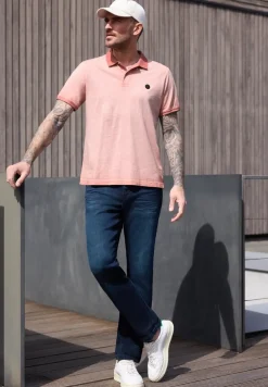 Poloshirt met korte mouwen in garment dye look